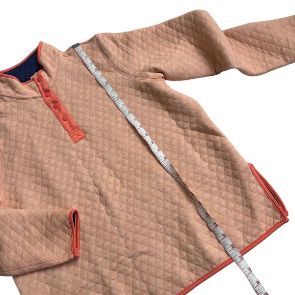 Marine Layer Womens Quilted Snap Pullover Jacket X-Large Peach & Navy nwot - Picture 8 of 12